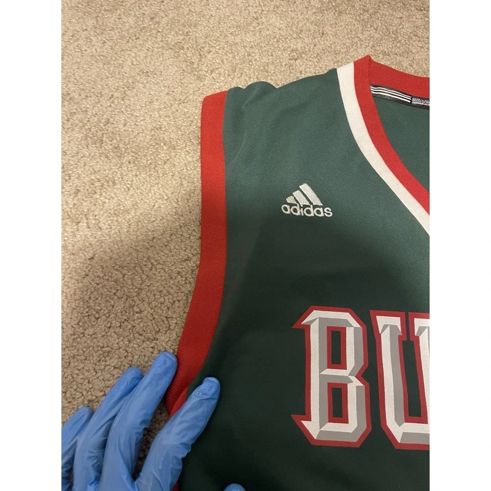 Jabari Parker Adidas NBA Milwaukee Bucks Away Green Climalite  Jersey Size Small
